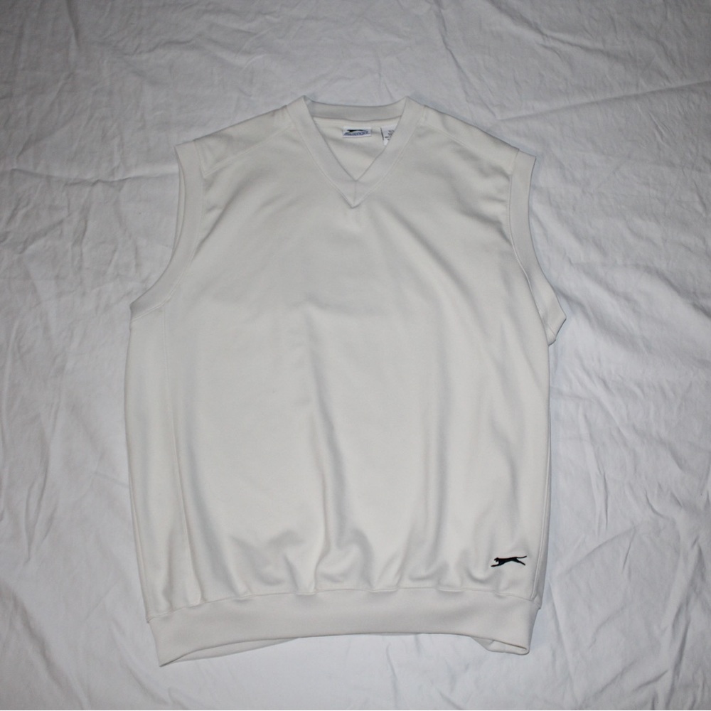 White Vintage Sweater Vest For Men